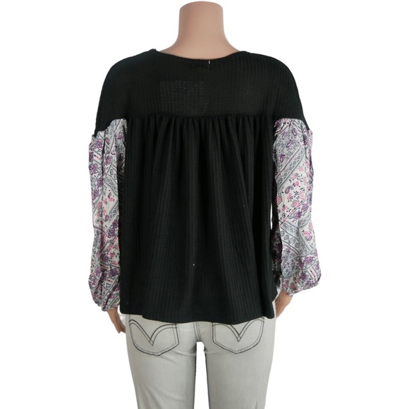 ⬇️CLEARANCE⬇️‎ Baea Flounce Drop Shoulder Blouse Paisley Floral Sleeves - Picture 4 of 8